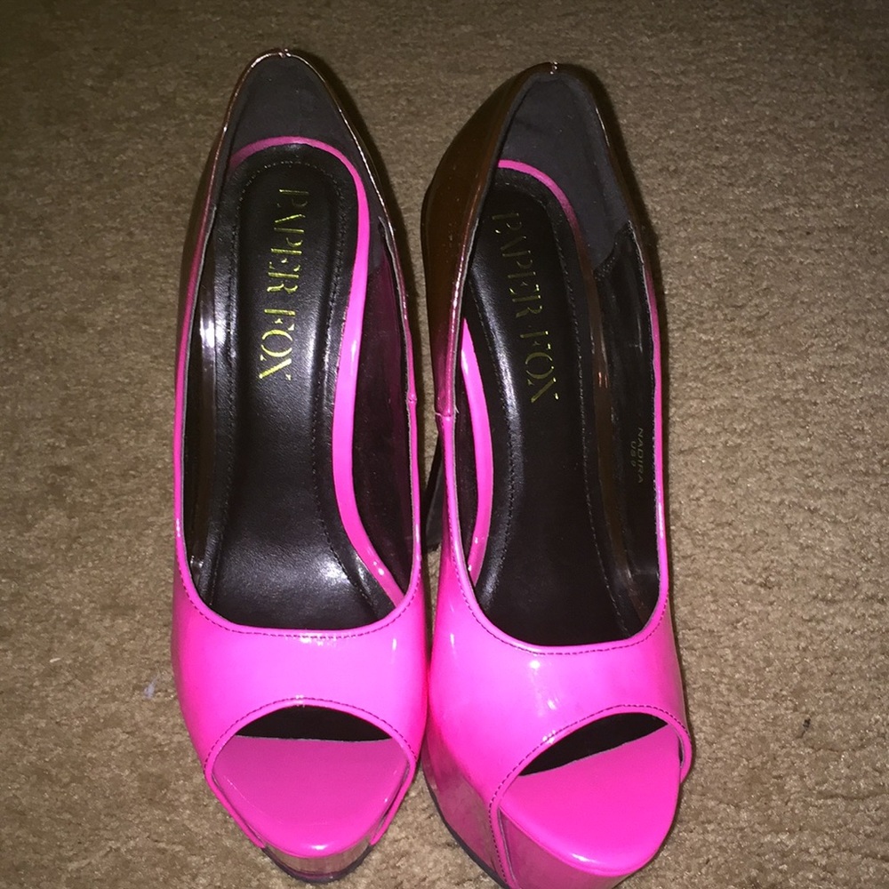 Pink heels (pink faded into black)
